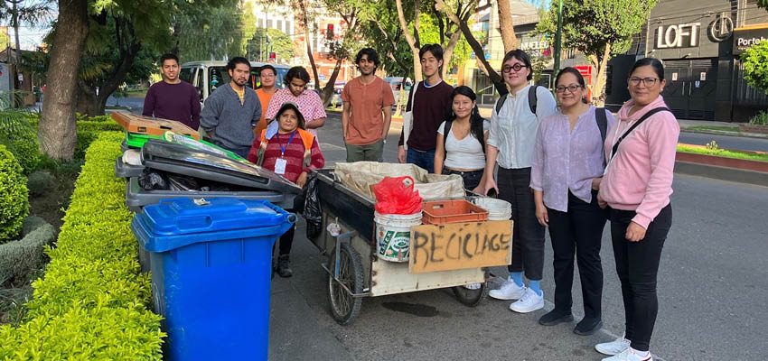  Shadowing an Ecorecolectora while picking up materials from partnered businesses. Photo: Courtesy of Carola Ortuno