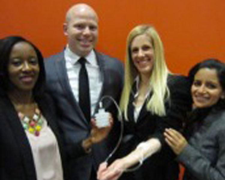 WiCare Team vying for the $1 million Hult Prize. From left to right: Khadija Jallow, Cody Gilleland, Danielle Zurovcik and Shweta Sharma.